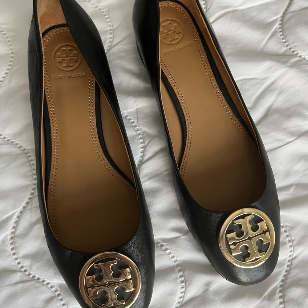 Tory Burch Black Leather Flats Sz. 8